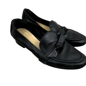 ALEXANDRE BIRMAN Clarita Leather Knot Loafers Black Women Size 40 1/2